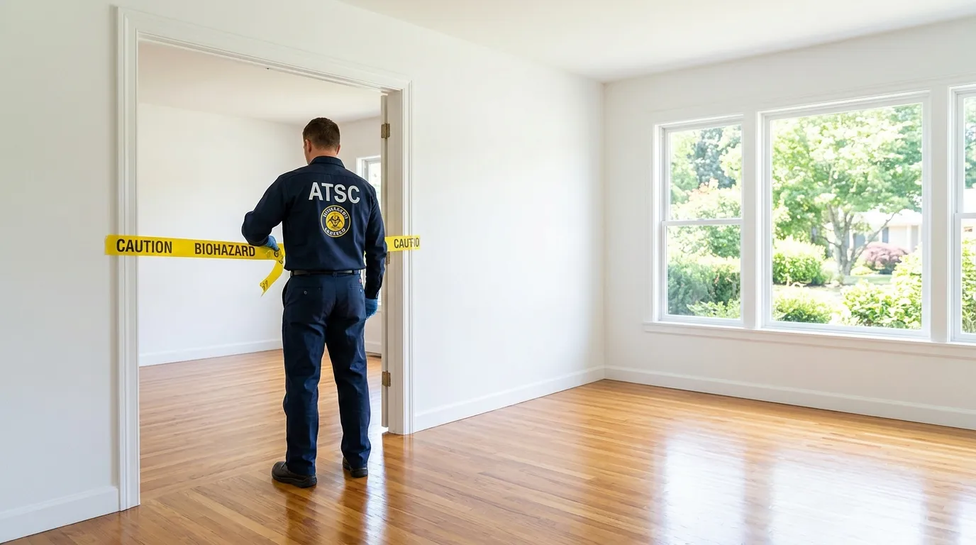 Certified biohazard cleanup crew performing Trauma Scene Cleanup in Sienna Plantation